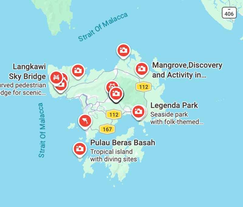 兰卡威天空缆车与天空之桥 地图