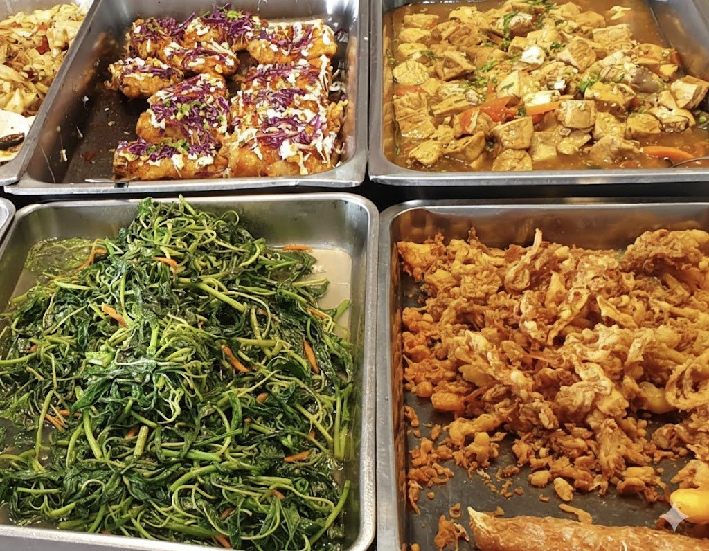 JB 素食经济饭（菜饭） Vegetarian Economy Rice Johor Bahru